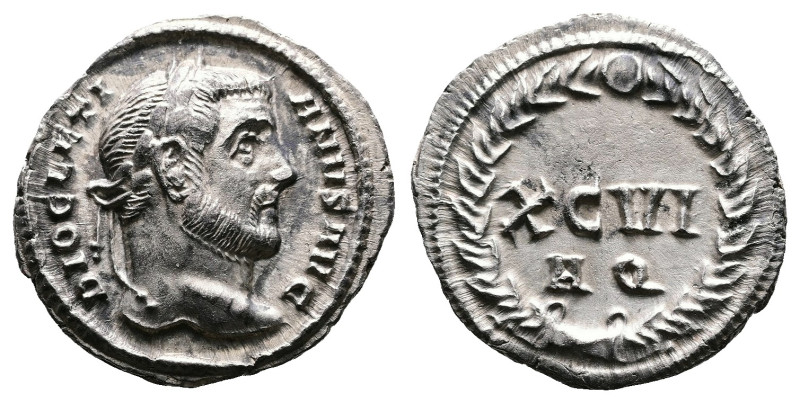 Diocletian, 284-305 AD. AR Argenteus (18mm, 3,80 g.). Aquileia, 300/301 AD. DIOC...