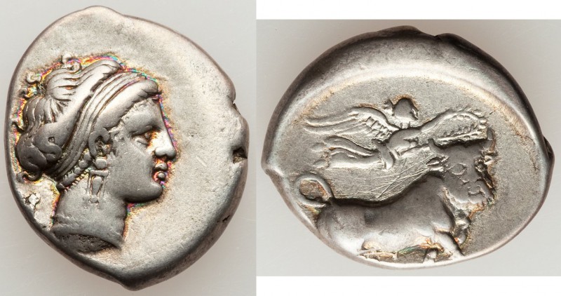 CAMPANIA. Neapolis. Ca. 320-300 BC. AR didrachm (19mm, 7.35 gm, 9h) VF, scratche...