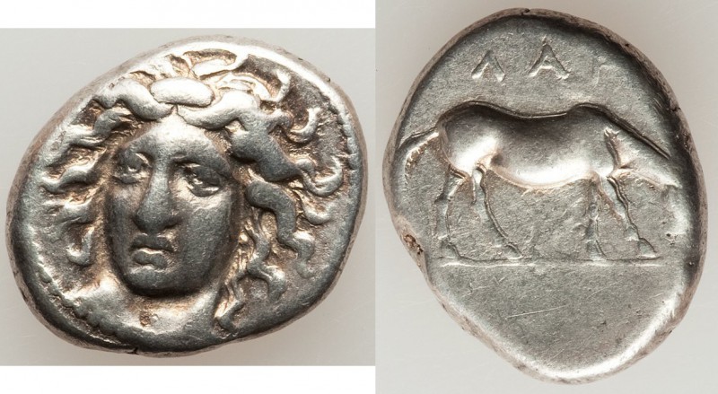 THESSALY. Larissa. Ca. 400-370 BC. AR drachm (17mm, 5.91 gm, 11h). VF. Head of t...
