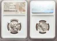 ATTICA. Athens. Ca. 440-404 BC. AR tetradrachm (26mm, 17.18 gm, 10h). NGC Choice AU 5/5 - 5/5. Mid-mass coinage issue. Head of Athena right, wearing c...