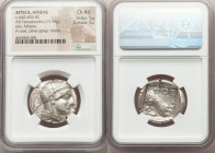 ATTICA. Athens. Ca. 440-404 BC. AR tetradrachm (26mm, 17.16 gm, 9h). NGC Choice AU 5/5 - 5/5. Mid-mass coinage issue. Head of Athena right, wearing cr...