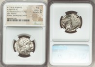 ATTICA. Athens. Ca. 440-404 BC. AR tetradrachm (24mm, 17.20 gm, 5h). NGC AU 5/5 - 4/5. Mid-mass coinage issue. Head of Athena right, wearing crested A...