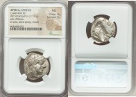 ATTICA. Athens. Ca. 440-404 BC. AR tetradrachm (23mm, 17.21 gm, 4h). NGC AU 4/5 - 5/5. Mid-mass coinage issue. Head of Athena right, wearing crested A...