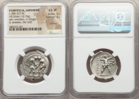 PAMPHYLIA. Aspendus. Ca. 380-325 BC. AR stater (26mm, 10.79 gm, 12h). NGC Choice VF 4/5 - 3/5, brushed, die shift. Two wrestlers grappling; BA below, ...