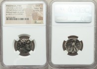 PHOENICIA. Tyre. Ca. 126/5 BC-AD 65/6. AR half-shekel (22mm, 6.01 gm, 12h). NGC Choice Fine 4/5 - 2/5. Dated Civic Year 16 (111/110 BC). Laureate bust...