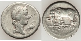 Q. Caecilius Metellus Pius (ca. 81 BC). AR denarius (19mm, 3.88 gm, 3h). VF. Northern Italy. Head of Pietas right, wearing thin stephane, stork standi...