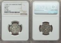 Cilician Armenia. Levon I (1198-1219) Tram ND MS61 NGC, Bed-227. 22mm. 2.76gm. 

HID09801242017