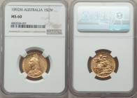 Victoria gold Sovereign 1892-M MS60 NGC, Melbourne mint, KM10. AGW 0.2354 oz. 

HID09801242017