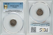 Victoria 5 Cents 1881-H AU50 PCGS, Heaton mint, KM2.

HID09801242017