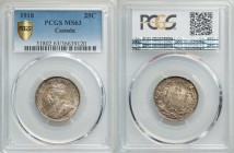 George V 25 Cents 1918 MS63 PCGS, Ottawa mint, KM24.

HID09801242017