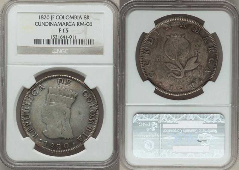 Cundinamarca. Nueva Granada 8 Reales 1820-JF F15 NGC, Bogota mint, KM-C6.

HID09...