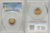 Nueva Granada gold Peso 1842-RS MS62 PCGS, Bogota mint, KM93.

HID09801242017