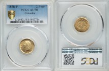 Nueva Granada gold 2 Pesos 1858-P AU58 PCGS, Popayan mint, KM121.

HID09801242017