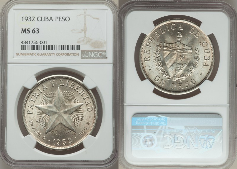 Republic "Star" Peso 1932 MS63 NGC, KM15.2.

HID09801242017