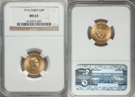 Republic gold 4 Pesos 1916 MS63 NGC, KM18.

HID09801242017