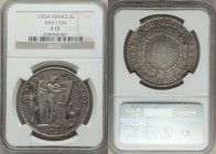 3-Piece Lot of Certified Assorted Issues NGC, 1) Republic Ecu (6 Livres) 1793-A - F15, Paris mint, KM624.1, Dav-1336. 2) Napoleon 5 Francs L'An 12 (18...