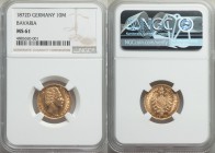Bavaria. Ludwig II gold 10 Mark 1872-D MS61 NGC, Munich mint, KM892.

HID09801242017