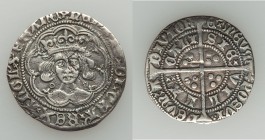 Henry VI (1422-1461) Groat ND (1422-1427) Good VF (lightly cleaned, scratches), Calais mint, Pierced Cross mm, Annulet-Trefoil Issue, S-1854. 25mm. 3....