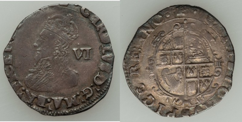 Charles I 6 Pence ND (1625-1642) Fine, Tower mint, Crown mm, S-2813. 24mm. 3.07g...