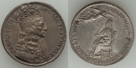 Charles II silver Coronation Medal 1661 XF, Eimer-221. 29mm. 6.93gm. By Thomas Simon. CAROLVS II DG ANG SCO FR ET HI REX Crowned bust right, wearing o...