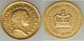 George III gold 1/3 Guinea 1806 VF, KM650. 18mm. 2.79gm. 

HID09801242017