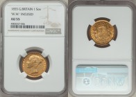 Victoria gold Sovereign 1855 AU55 NGC, Royal mint, KM736.1. "W.W." incuse. 

HID09801242017