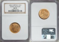 Victoria gold Sovereign 1864 AU53 NGC, KM735.2. AGW 2354 oz. Die # 40. Ex. Douro Treasure

HID09801242017
