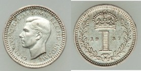George VI 4-Piece Uncertified Maundy Set 1937 UNC, 1) Penny - KM846. 2) 2 Pence - KM847. 3) 3 Pence - KM850. 4) 4 Pence - KM851. Sold as is, no return...