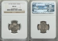 British India. George V Pair of Certified Annas MS62 NGC, 1) Anna 1917-(b) - Bombay mint, KM513 2) Anna 1919-(b) - Bombay mint, KM513 Sold as is, no r...