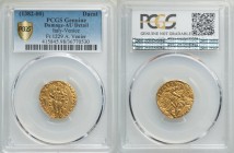 Venice. Antonio Venier (1382-1400) gold Ducat ND AU Details (Damage) PCGS, Fr-1229. 20mm. ANTO • VЄNЄRIO DVX S • M • VЄNЄTI, St. Mark standing right, ...