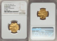 Venice. Alvise Mocenigo III (1722-1732) gold Zecchino ND VF Details (Holed, Damaged) NGC, KM517.

HID09801242017