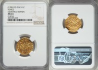 Venice. Ludovico Manin gold (1789-1797) Zecchino ND MS63 NGC, KM755, Fr-1445. 21mm. 3.47gm. S·M·VENET DVX LVDOV·MANIN, St. Mark standing right, blessi...
