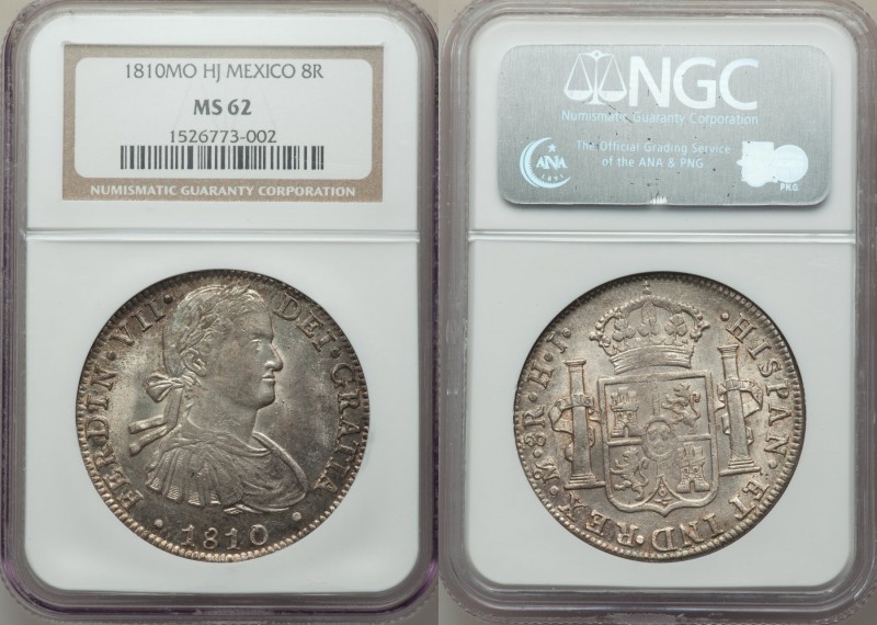 Ferdinand VII 8 Reales 1810 Mo-HJ MS62 NGC, Mexico City mint, KM110.

HID0980124...