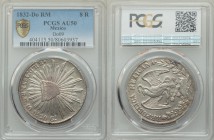 Republic 8 Reales 1832 Do-RM AU50 PCGS, Durango mint, KM377.4, DP-Do09, Mexican dies, B on eagle''s claw.

HID09801242017
