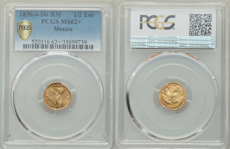 Republic gold 1/2 Escudo 1836/4 Do-RM MS62+ PCGS, Durango mint, KM378.1.

HID098...