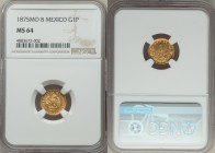 Republic gold Peso 1875 Mo-B MS64 NGC, Mexico City mint, KM410.5. AGW 0.0476 oz. 

HID09801242017