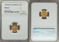 Republic gold Peso 1895 Mo-B MS63 NGC, Mexico City mint, KM410.5. AGW 0.0476 oz. 

HID09801242017