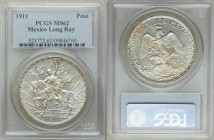Estados Unidos "Caballito" Peso 1911 MS62 PCGS, Mexico City mint, KM453. Long ray variety.

HID09801242017
