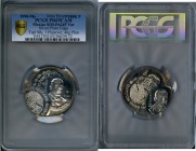 Estados Unidos Mint Error - Triple Struck silver Proof Pattern 100000 Pesos 1990-Mo PR65 Cameo PCGS, Mexico City mint, KM-Pn245var (in silver rather t...