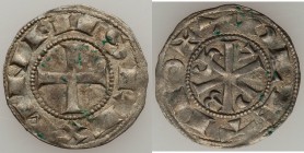Castile & Leon. Alfonso VI (1072-1109) Denaro ND XF (light residue), Toledo mint, MEC VI-870. 19mm. 1.02gm. Comes with old Glenn Woods tag. 

HID09801...