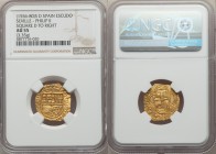 Philip II (1556-1598) gold Cob Escudo ND AU55 NGC, Seville mint, Fr-178. Square D.

HID09801242017