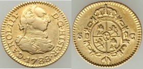 Charles III gold 1/2 Escudo 1788 S-C VF, Madrid mint, KM425.2. 15mm. 1.73gm. 

HID09801242017