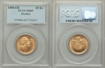 Oscar II gold 20 Kronor 1890-EB MS65 PCGS, KM748. AGW 0.2593 oz.

HID09801242017