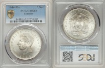 2-Piece Lot of Certified Assorted Issues, 1) Ecuador: Republic 5 Sucres - MS65 PCGS, Mexico City mint, KM79 2) Honduras: Republic Peso 1890 - AU58 NGC...