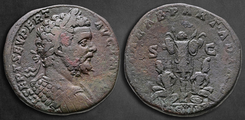 Septimius Severus AD 193-211. Rome
Sestertius Æ

32 mm, 24,15 g

L SEPT SEV...