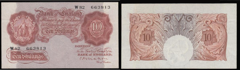 Ten Shillings Mahon B210 prefix W82, issued 1928, Pick362a, EF