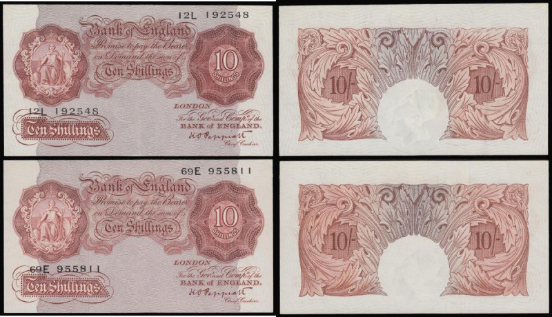 Ten Shillings Peppiatt B262 issued 1948 threaded variety, last series 69E 955811...