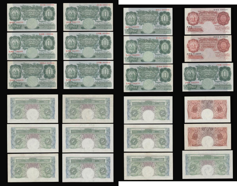 Beale, One Pound B268 prefix K33C EF, J01B VF, J99B EF, D42C Unc, Z75B (2) both ...
