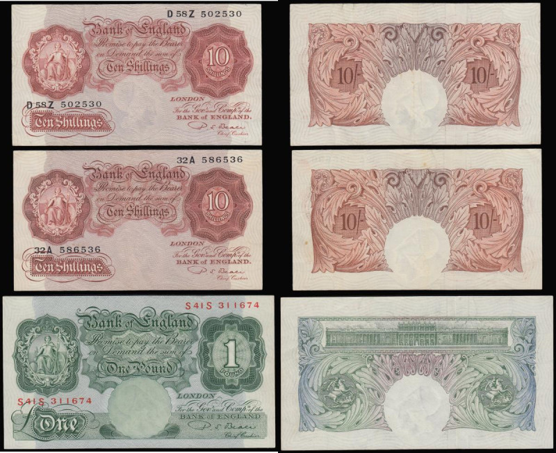 Beale better types (3) Ten Shillings replacement B267 32A 586536 bold VF, last s...