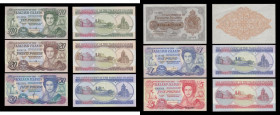 Falkland Islands 50 Pence 20 February 1974 GEF-AU, 1 Pound 1984 EF, 5 Pounds 2005 Unc, 10 Pounds 2011 AU-Unc, 20 Pounds 2011 Unc and 50 Pounds 1990 Un...